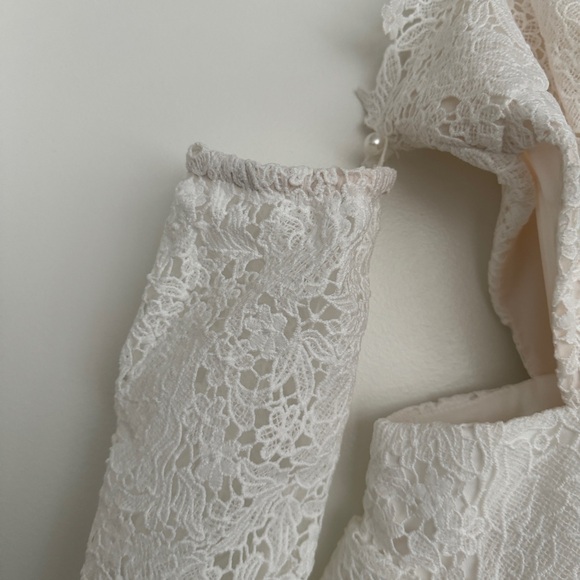 White Lace Mini Dress - Picture 8 of 9